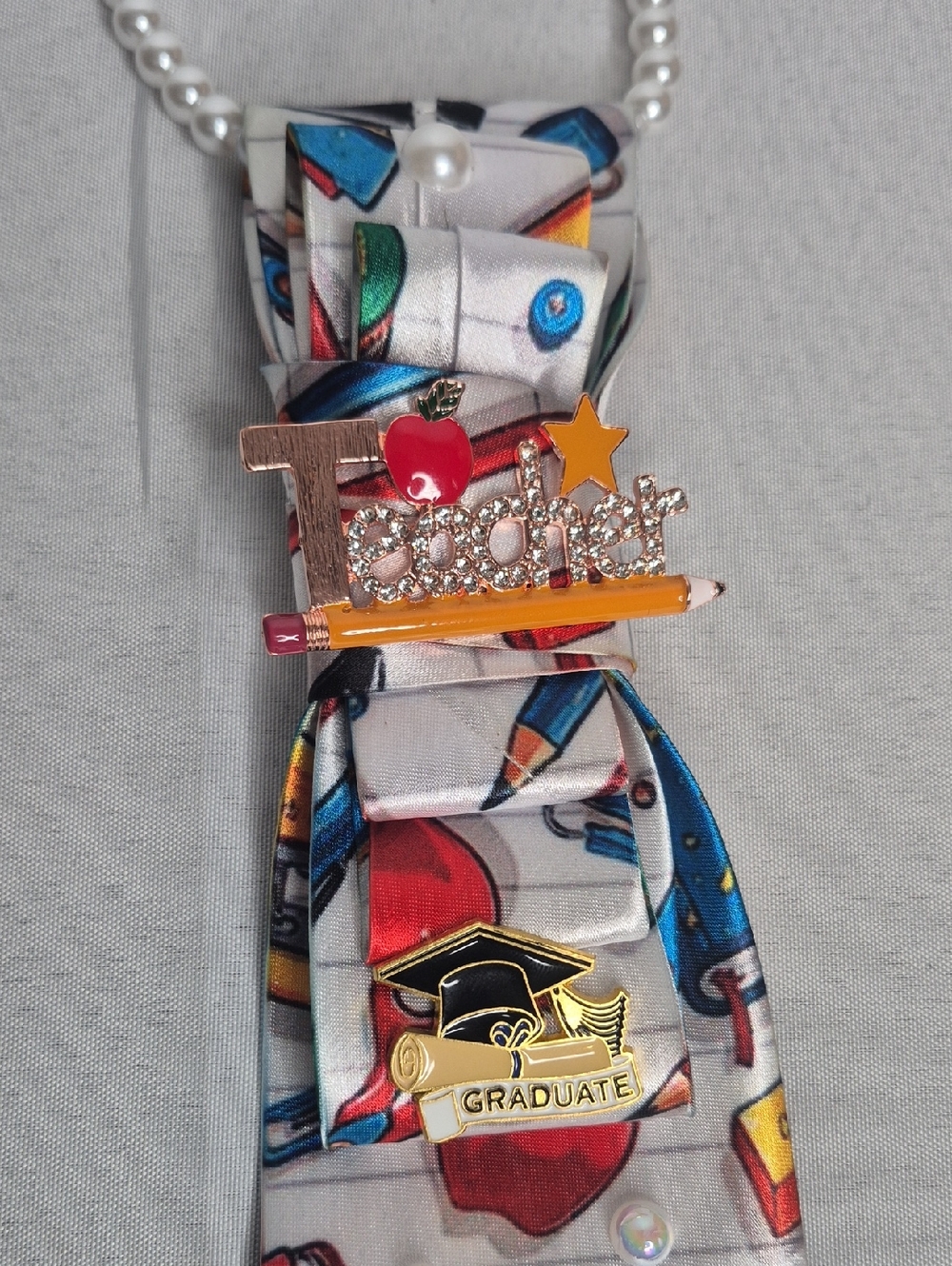 Handcrafted Luxury Fashion Necktie Necklace 📿 (THE TEACHER'S PET) - Picture 7 of 13